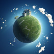 private house on green planet