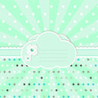 Mint cloud happy flower card with copy space