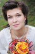 Beautiful young bride, portrait outdoors
