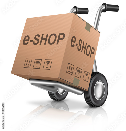 Illustration: web e-shop cart icon web e-shop cart icon