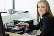 Beautiful young female worker are smiling Beautiful young female worker are smiling