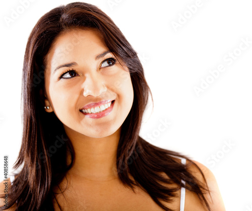 Photo: Thoughtful woman smiling Thoughtful woman smiling