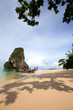 Thailand sea with sand rock and blue sky : Krabi