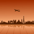 Airplane flying over Paris
