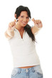 Photo: Young woman quiting smoking Young woman quiting smoking