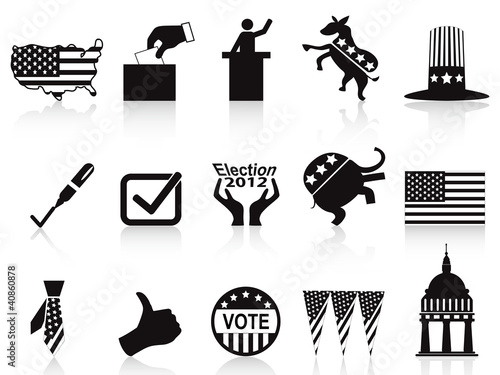 Vector: black election icons set black election icons set
