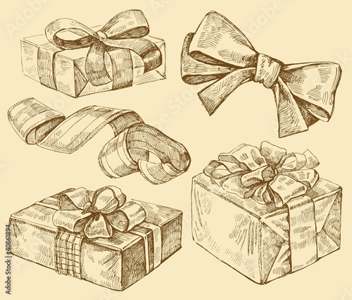 Vector: set of vector gift boxes set of vector gift boxes