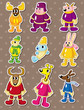 winter animal stickers