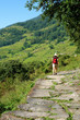 Trekkers in the Himalayan mountains, Annapurna conservation regi