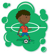Cartoon African-American Soccer Player Cartoon African-American Soccer Player