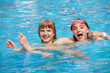 Children playing in pool