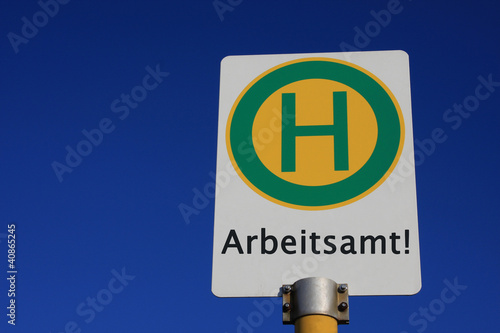 Foto: Haltestellenschild Arbeitsamt Haltestellenschild Arbeitsamt
