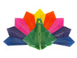 Paon coloré origami