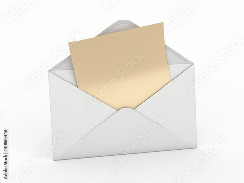 Illustration: Mail. Envelope and empty letter. 3d Mail. Envelope and empty letter. 3d