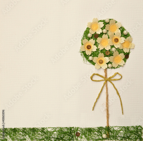 Photo: Yellow flower tree landscape abstract Yellow flower tree landscape abstract