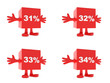 31, 32, 33, 34 Percent discount happy figure