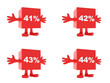 41, 42, 43, 44 Percent discount happy figure