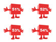 51, 52, 53, 54 Percent discount happy figure