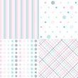 Set of spring pastel seamless patterns