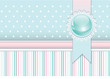 Scrapbook styled cover with badge and ribbon
