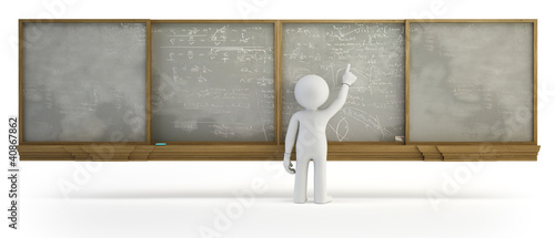 Illustration: 3d small people - Chalkboard 3d small people - Chalkboard