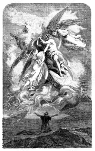 Illustration: Prophet Elie-Elijah abducted to sky Prophet Elie-Elijah abducted to sky