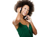 Happy woman listen music Happy woman listen music