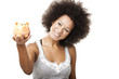 Woman with a piggy bank