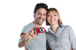 Couple making photos
