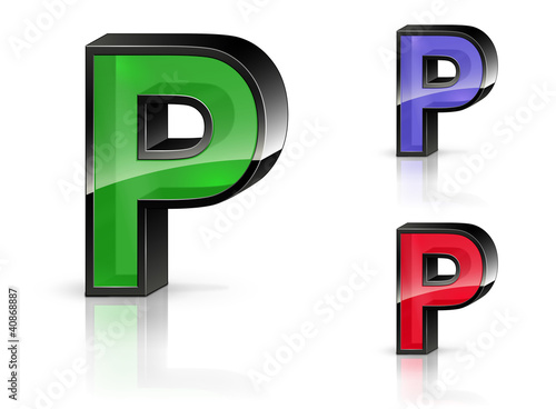 Vector: P - 3D Letters P - 3D Letters