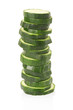 Zucchini sliced pile on white, clipping path included Zucchini sliced pile on white, clipping path included