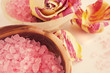 Aromatic salt for a bath and rose-petals