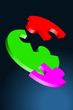 Rot gruen pink Zusammenarbeit