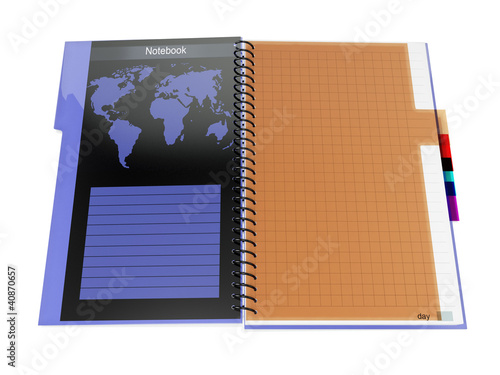 Illustration: 3d illustration of a business blaknot on a white background 3d illustration of a business blaknot on a white background