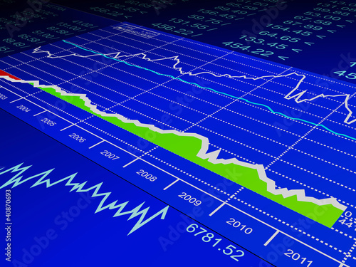 Illustration: 3d illustration: drawing from the sale of stock exchanges, busin 3d illustration: drawing from the sale of stock exchanges, busin