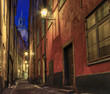 At night in the alley in Old Town.