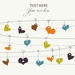 Background with stylish doodle colorful hearts