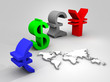 illustration of trade currencies worldwide