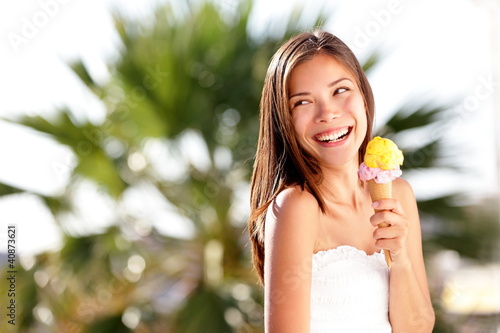 Photo: Ice cream woman looking Ice cream woman looking