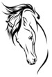horse head with flying mane vector illustration