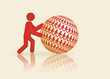 leader rolling his team vector illustration leader rolling his team vector illustration