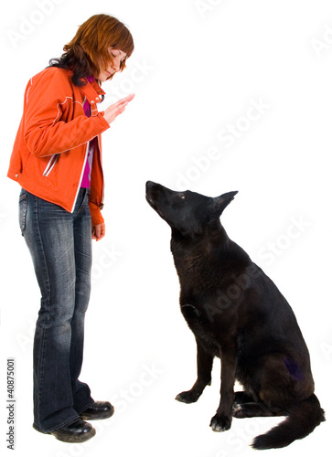 Foto: woman is dog training woman is dog training