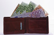 wallet with euro bills wallet with euro bills