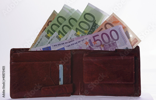 Photo: wallet with euro bills wallet with euro bills