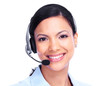 Call center operator business woman.