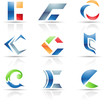 Vector illustration of glossy icons based on the letter C