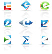Vector illustration of abstract icons based on the letter E
