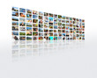 Le mur de photo en perspective sur le thème des vacances