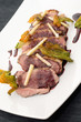 Duck breasts served