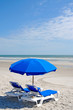 Beach Chairs with Blue Umbrella Beach Chairs with Blue Umbrella